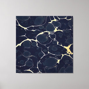 Toile Art De Style Encre D'Alcool Abstrait En Bleu Noir