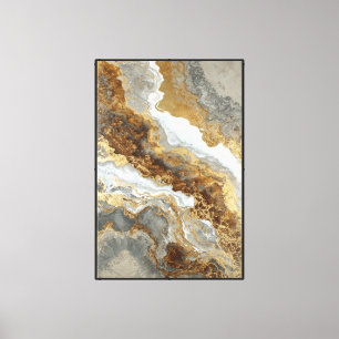 Toile Art de texture de pierre dorée et beige avec tourb