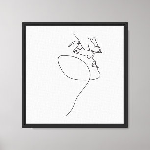 Toile Art de visage minimaliste en une ligne Ligne abs