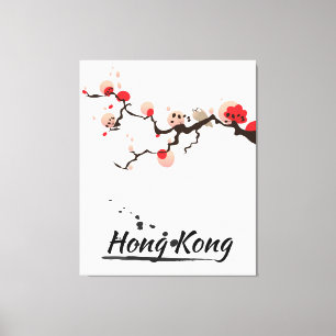 Toile Art de voyage vintage à Hong Kong