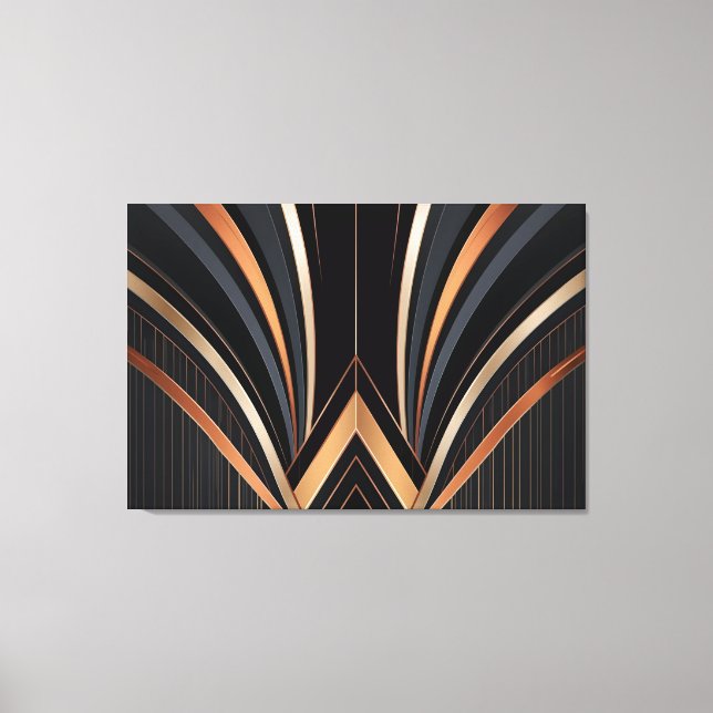 Toile Art Deco Metallic Geometric Elegance (Recto)