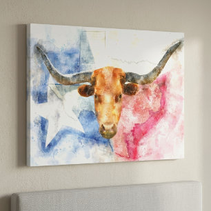 Toile Art d'impression à l'aquarelle représentant une va