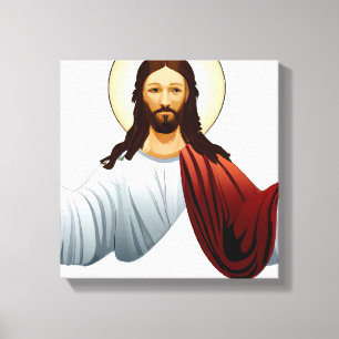 Toile Art d'intelligence artificielle de Jésus avec les 