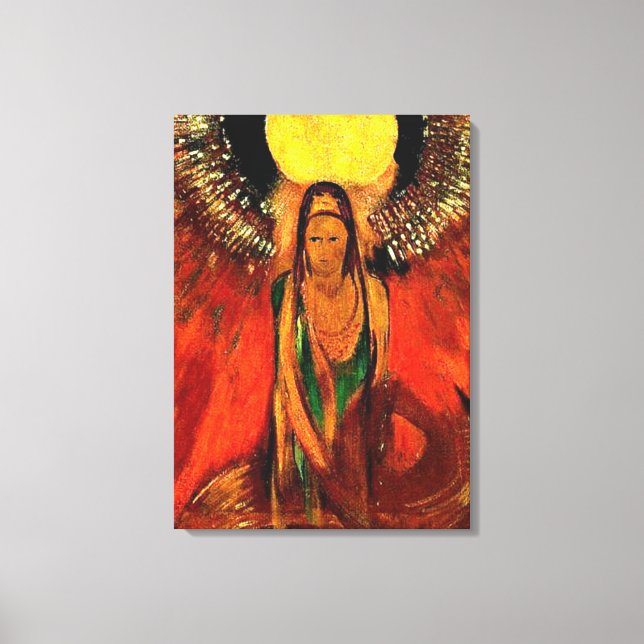 Toile art d'Odilon Redon, La Flamme, déesse du feu (Recto)