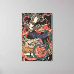 Toile Art Dragon Japonais vintage