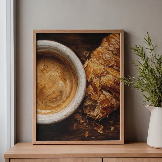 Toile Art du café et du croissant parisien (Créateur téléchargé)
