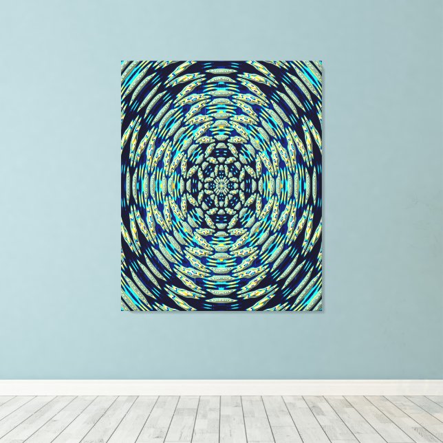 Toile Art du Mandala Quantique (Insitu (Plancher de Bois))
