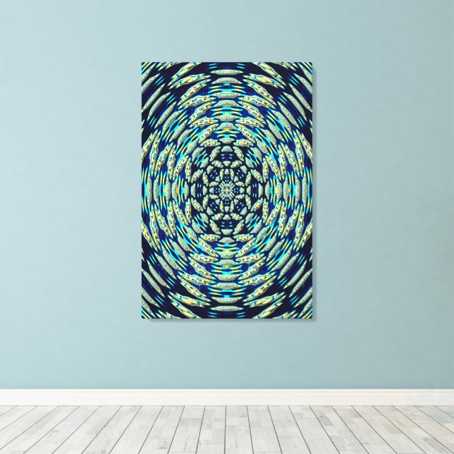 Toile Art du Mandala Quantique (Insitu (Plancher de Bois))