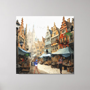 Toile Art du marché d'Amsterdam