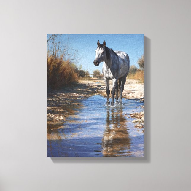 Toile Art du reflet du ruisseau au Cheval Blanc (Recto)