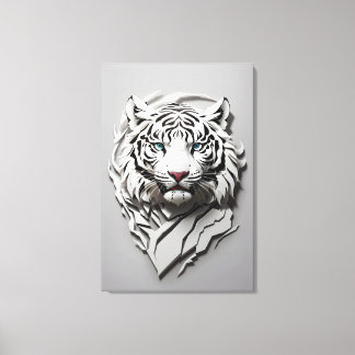Toile Art du tigre blanc 3d