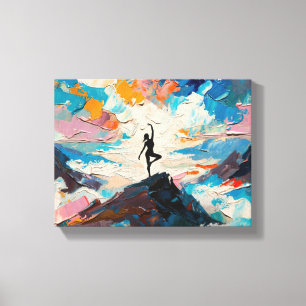 Toile Art du Yoga : Beauté Équilibrée (Peinture à l'Huil