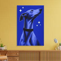 Art éditorial monochrome bleu élégant Greyhound
