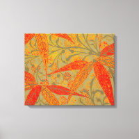 Art en bambou terrestre Vintage Imprimer orange