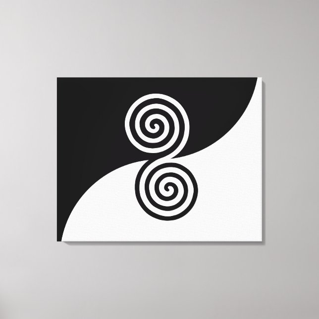 Toile Art en double spirale en noir et blanc (Recto)