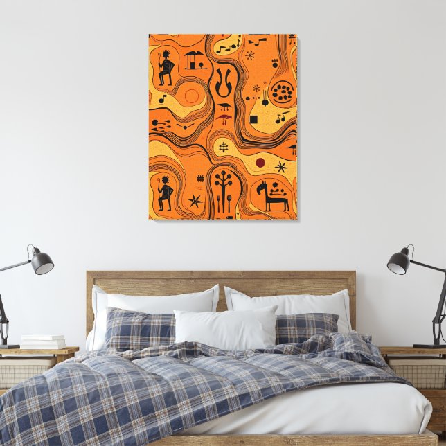 Toile Art ethnique minimaliste tribal (Insitu(Chambre))