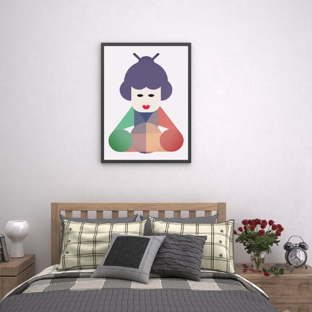 Toile Art féminin chinois (art print hanging on a bedroom s wall)