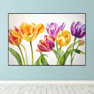 Toile Art floral abstrait avec des fleurs sculpturales