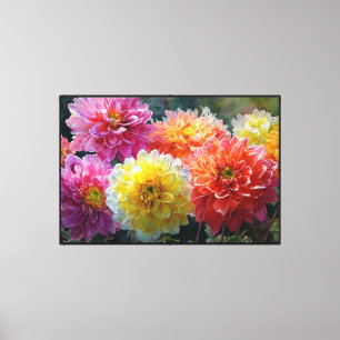 Toile Art floral abstrait avec des floraisons surréalist