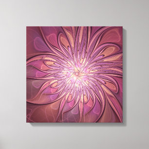 Toile Art floral fractal moderne abstrait couleurs de ba