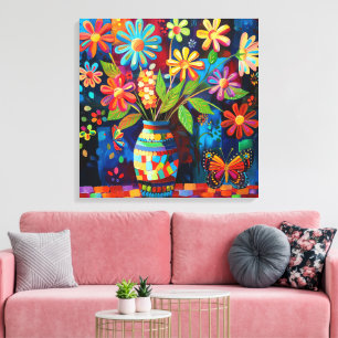 Toile Art floral Pop Art