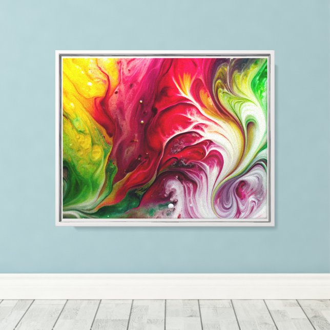 Toile Art fluide dynamique : Conception acrylique coloré (Insitu (Plancher de Bois))