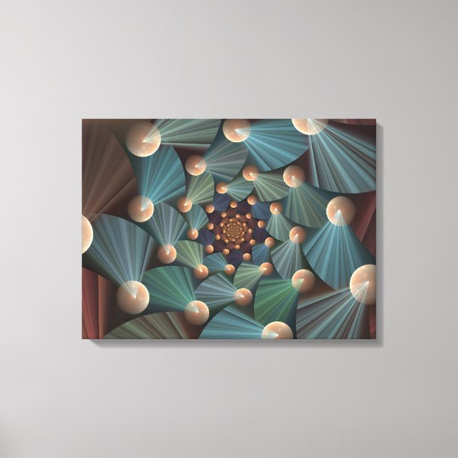Toile Art Fractal Abstrait Avec Profondeur Bleu Brown Ar (Recto)