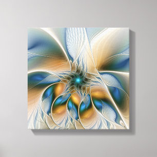 Toile Art fractal abstrait et aérien avec du bleu