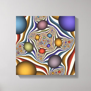 Toile Art fractal abstrait moderne et coloré qui s'envol