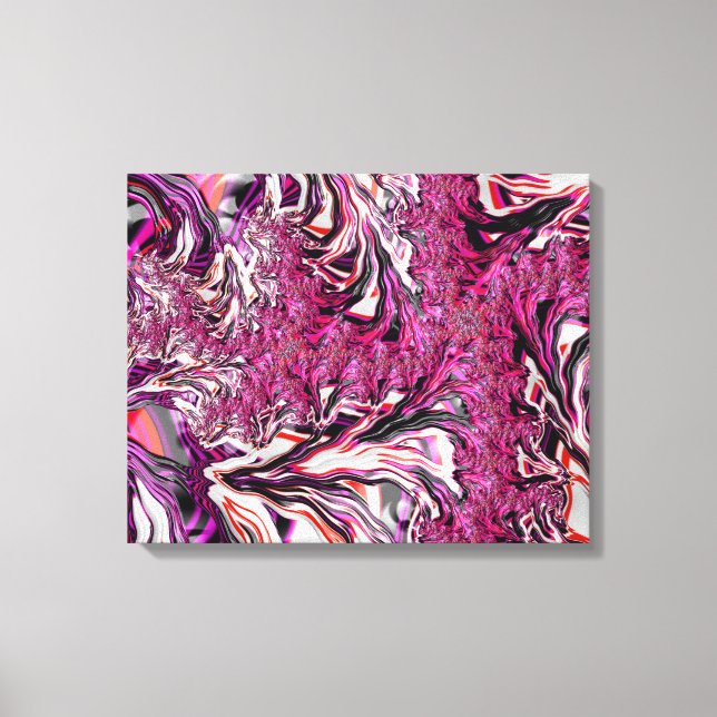 Toile Art fractal funky psychédélique vibrant déroutant (Recto)