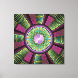 Toile Art Fractal Moderne Rond Et Coloré