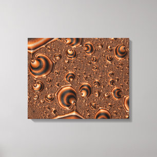 Toile Art fractal orange noir en spirale funky trippy