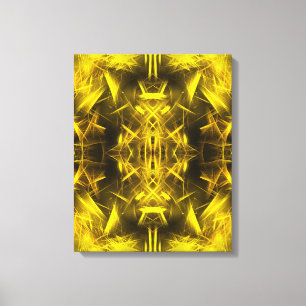 Toile Art fractal plasma électrique doré
