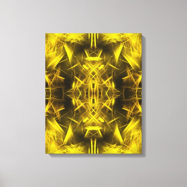 Toile Art fractal plasma électrique doré (Recto)