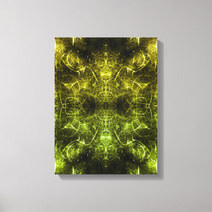 Toile Art fractal plasma électrique doré