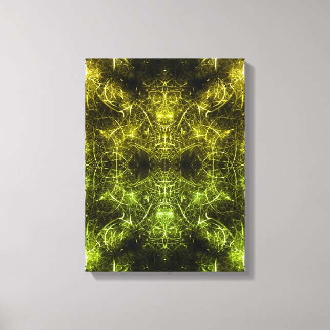 Toile Art fractal plasma électrique doré (Recto)