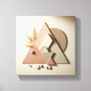 Toile Art géométrique minimaliste de luxe - Tria abstrai