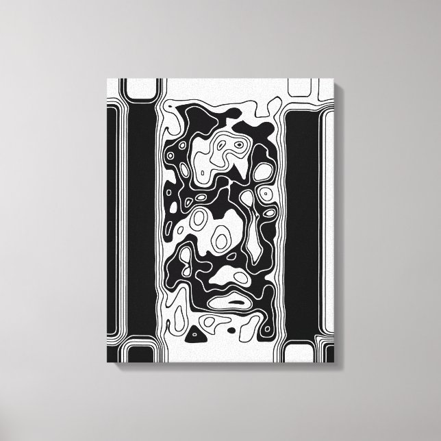 Toile Art Géométrique Noir Et Blanc 1 (Recto)