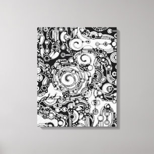 Toile Art Géométrique Noir Et Blanc 3