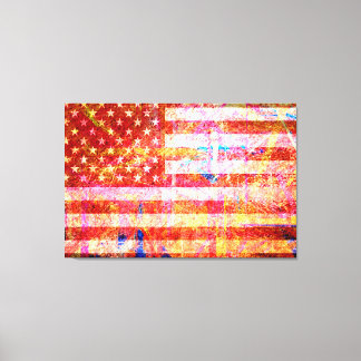 Toile Art Grunge American Flag #2