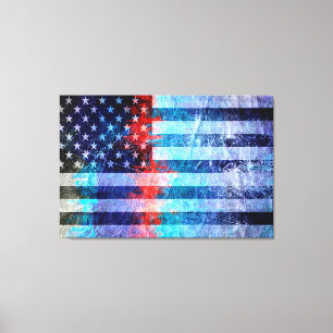 Toile Art Grunge American Flag #6