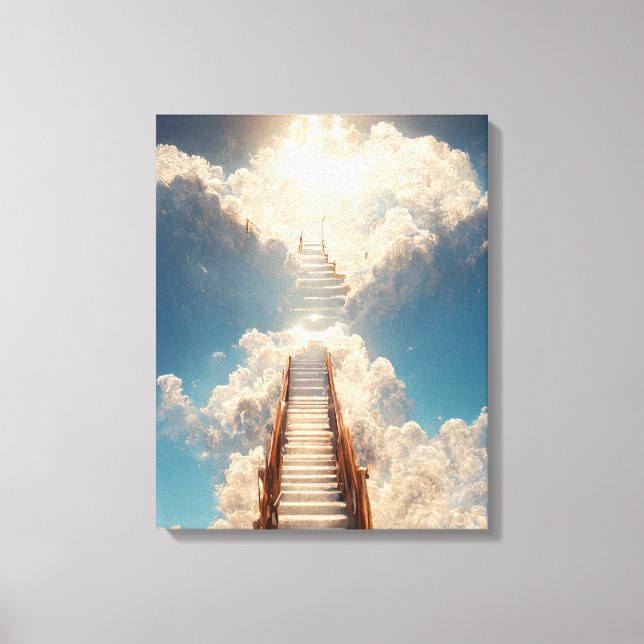 Toile Art IA - Escalier au Ciel : Ne regarde pas vers le (Recto)