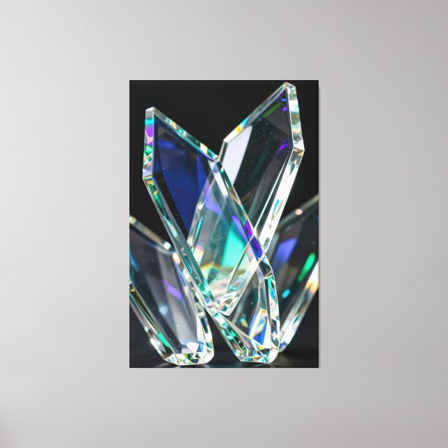Toile Art imprimé moderne abstrait prisme cristal | Luxe (Recto)