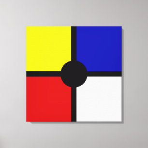 Toile Art inspiré de Mondrian et couleurs de base élégan