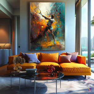 Toile Art Joueur de Tennis Abstrait