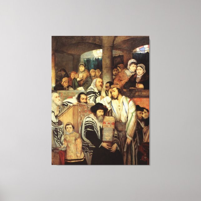 TOILE ART JUIF - GOTTLIEB - CONGRÉGATION PRIER DES DONS (Recto)