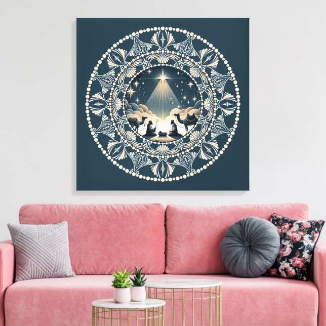 Toile Art Mandala de la Nativité Étoile de la Merv (Insitu(Salon))