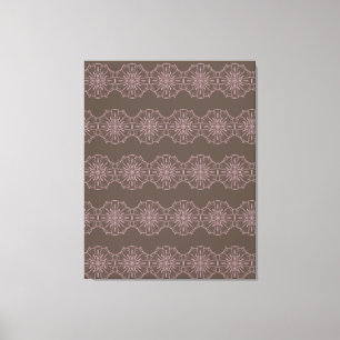 Toile Art mandala naturel rose bohème dessiné à la main