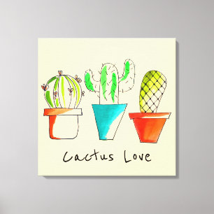 Toile Art mignon de désert d'amour mexicain de cactus