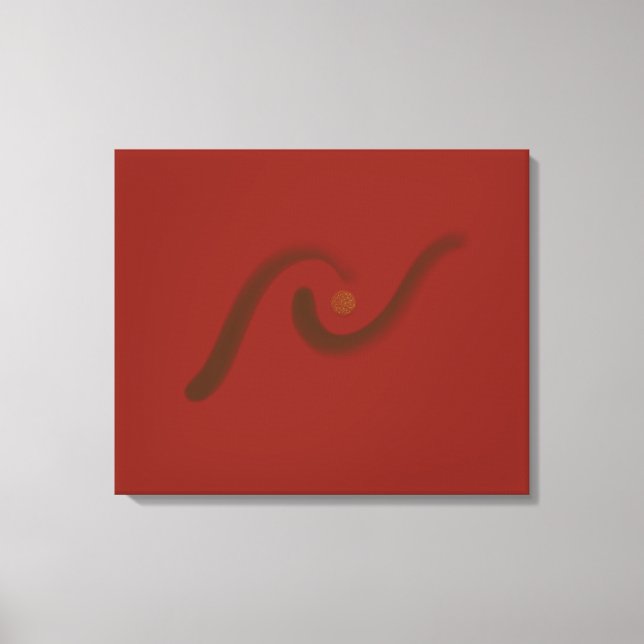 Toile Art minimal simple rouge noir (Recto)